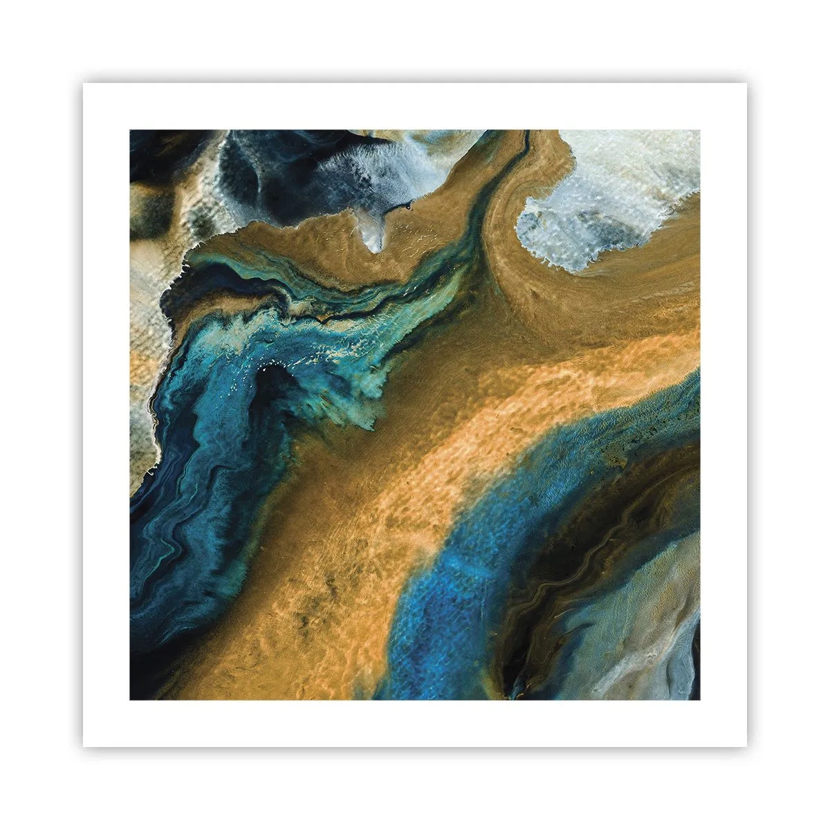 Affisch - Blå – gul – ömsesidiga influenser - 50x50 cm