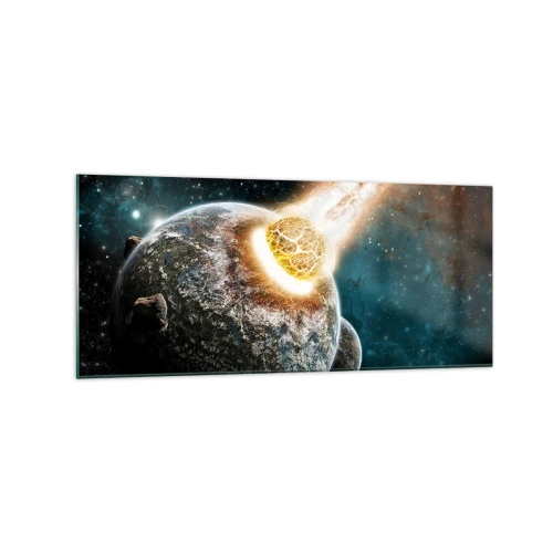 Glastavla - Bild på glas - Förödelse eller födsel? - 120x50 cm