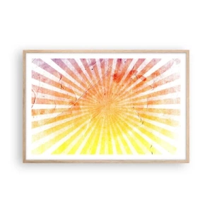 Affisch i ram av ljusek - Solupp- och nedgångar - 91x61 cm