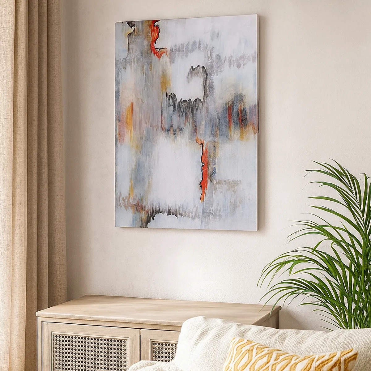 Canvastavla - Bild på duk - Med pinne på vatten - 50x70 cm