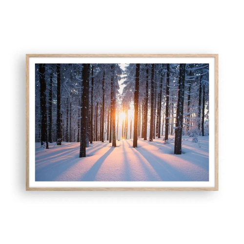 Affisch i ram av ljusek - Tydligt svart på vitt - 100x70 cm