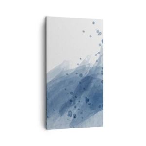 Canvastavla - Bild på duk - Blå tyll - 45x80 cm