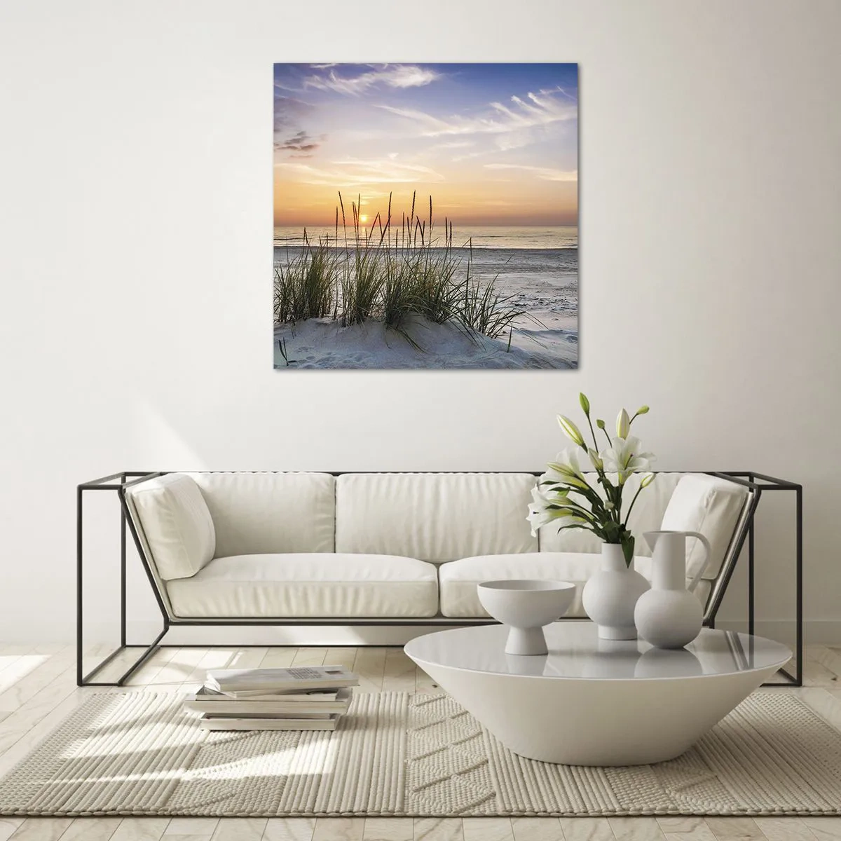 Glastavla - Bild på glas - Titta, tänk, känn - 60x60 cm