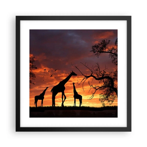 Affisch i svart ram - Liten middag med de närmaste - 40x40 cm