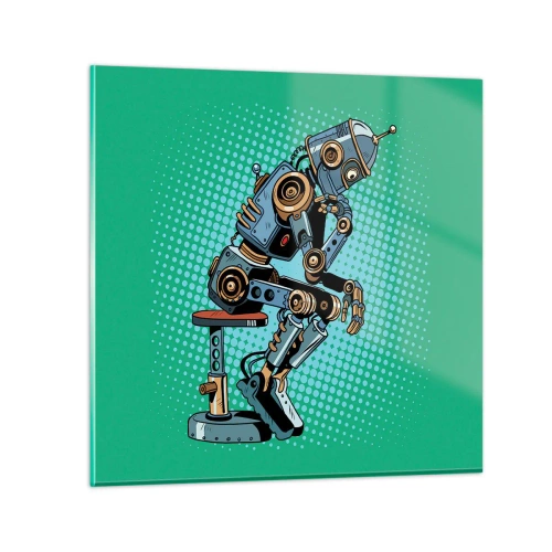 Glastavla - Bild på glas - Över existensens mening - 30x30 cm