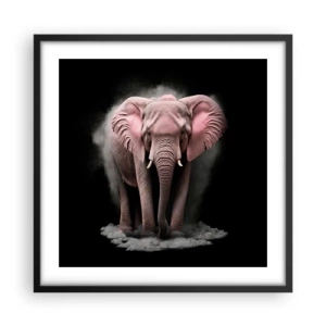 Affisch i svart ram - Tänk inte på en rosa elefant! - 50x50 cm