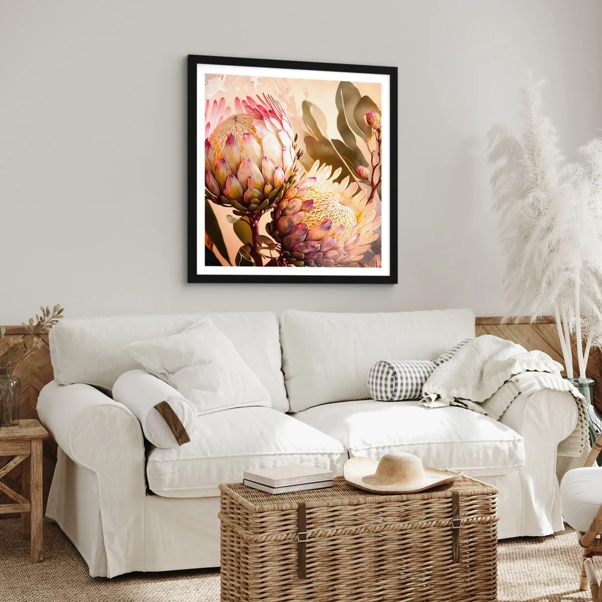 Affisch i svart ram - Ömsint omfamnad - 50x50 cm