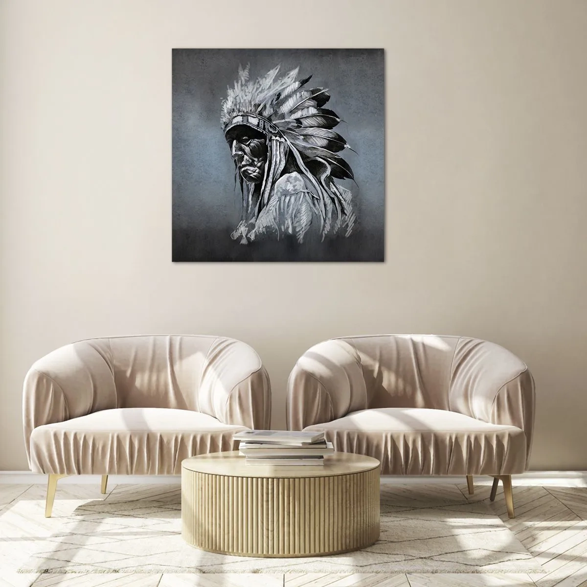 Glastavla - Bild på glas - Tillbaka till rötterna - 50x50 cm