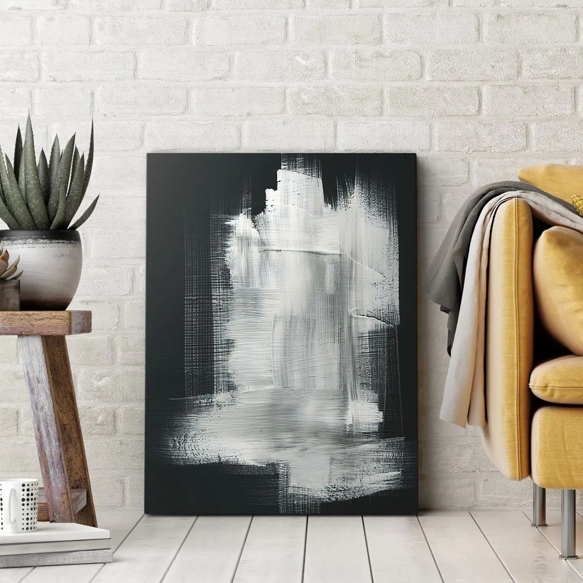 Canvastavla - Bild på duk - Vävd av det vertikala och horisontella - 55x100 cm