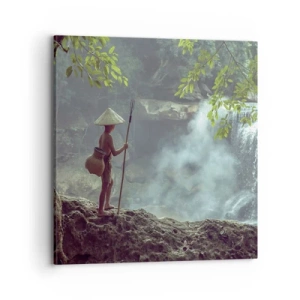 Canvastavla - Bild på duk - Vän med naturen - 70x70 cm