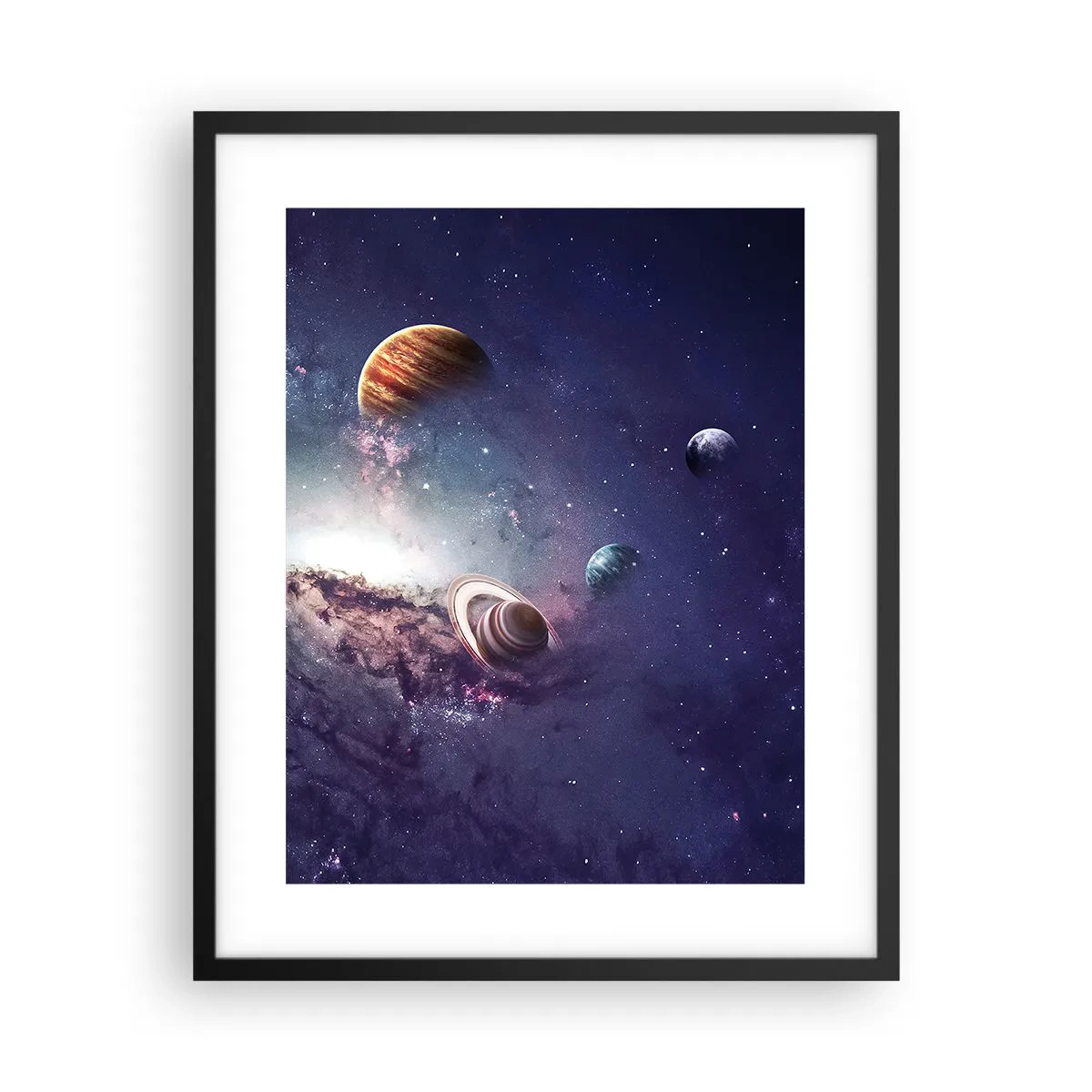 Affisch i svart ram - Sol- och danssystem - 40x50 cm