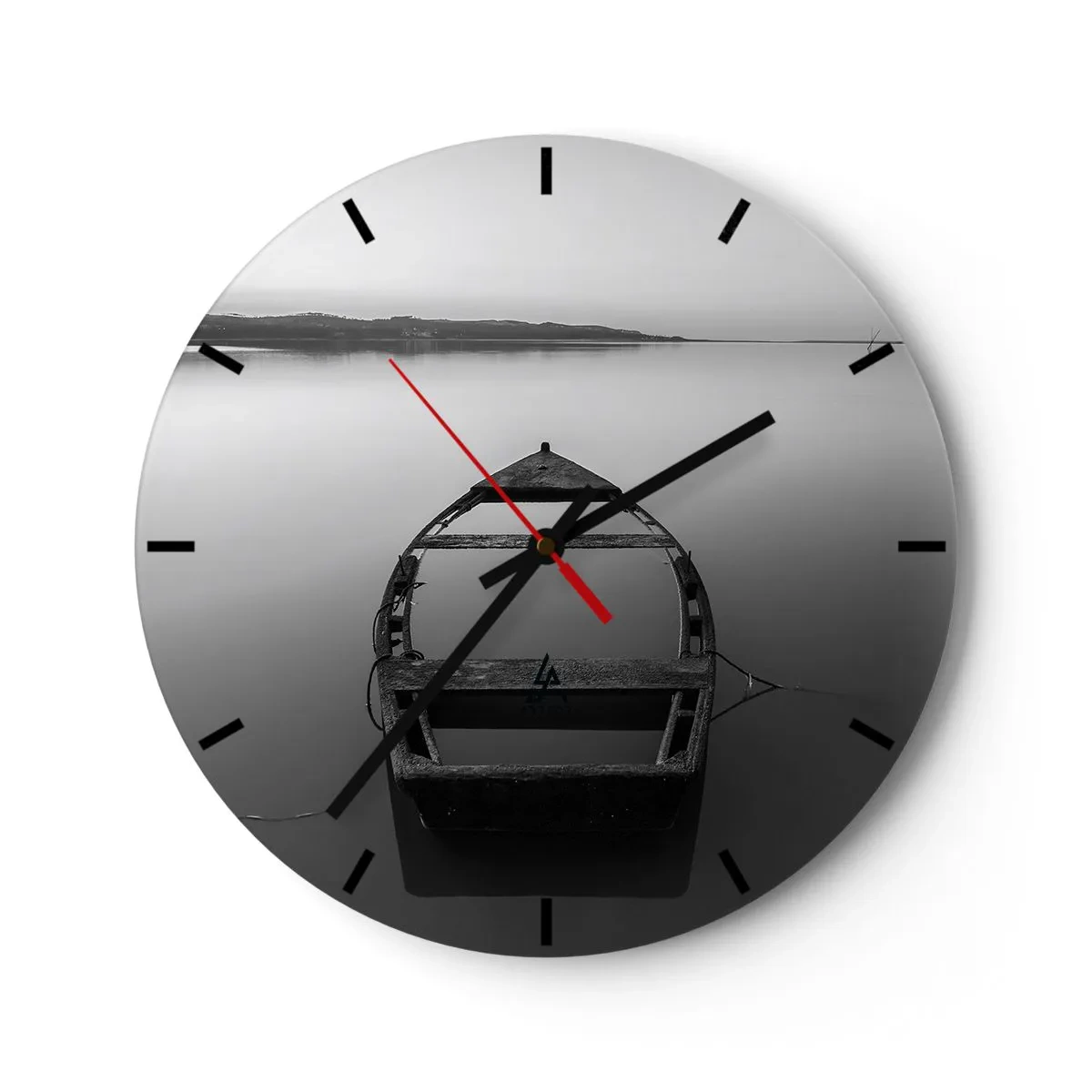 Väggklocka - Klocka på glas - Längtan och melankoli - 40x40 cm