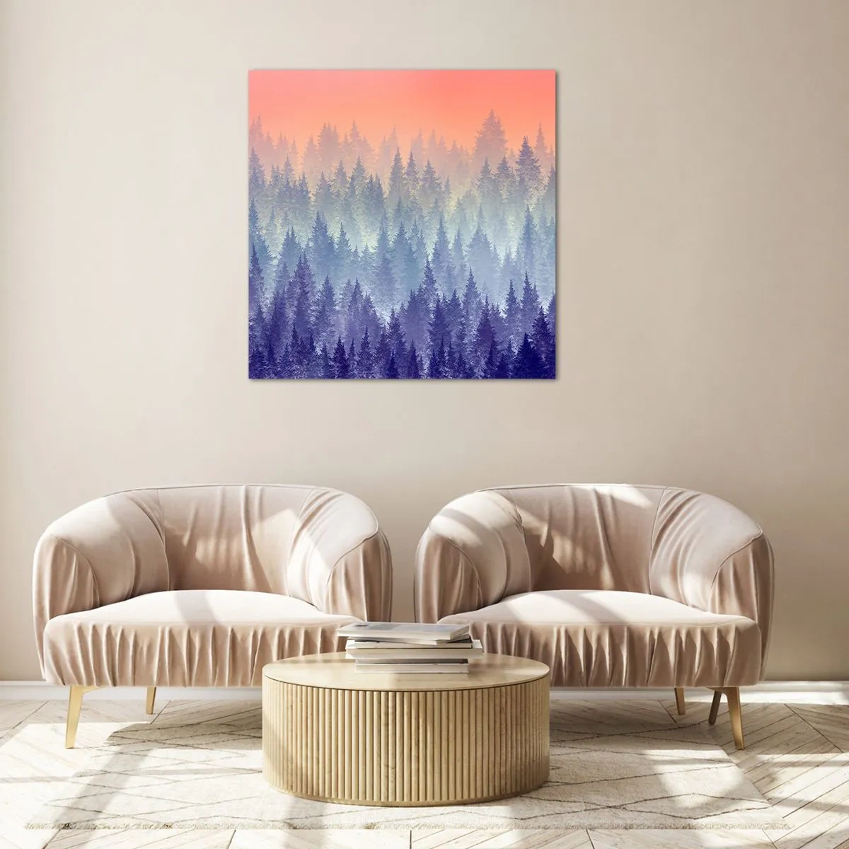 Glastavla - Bild på glas - Högt, högre, upp till himlen - 40x40 cm