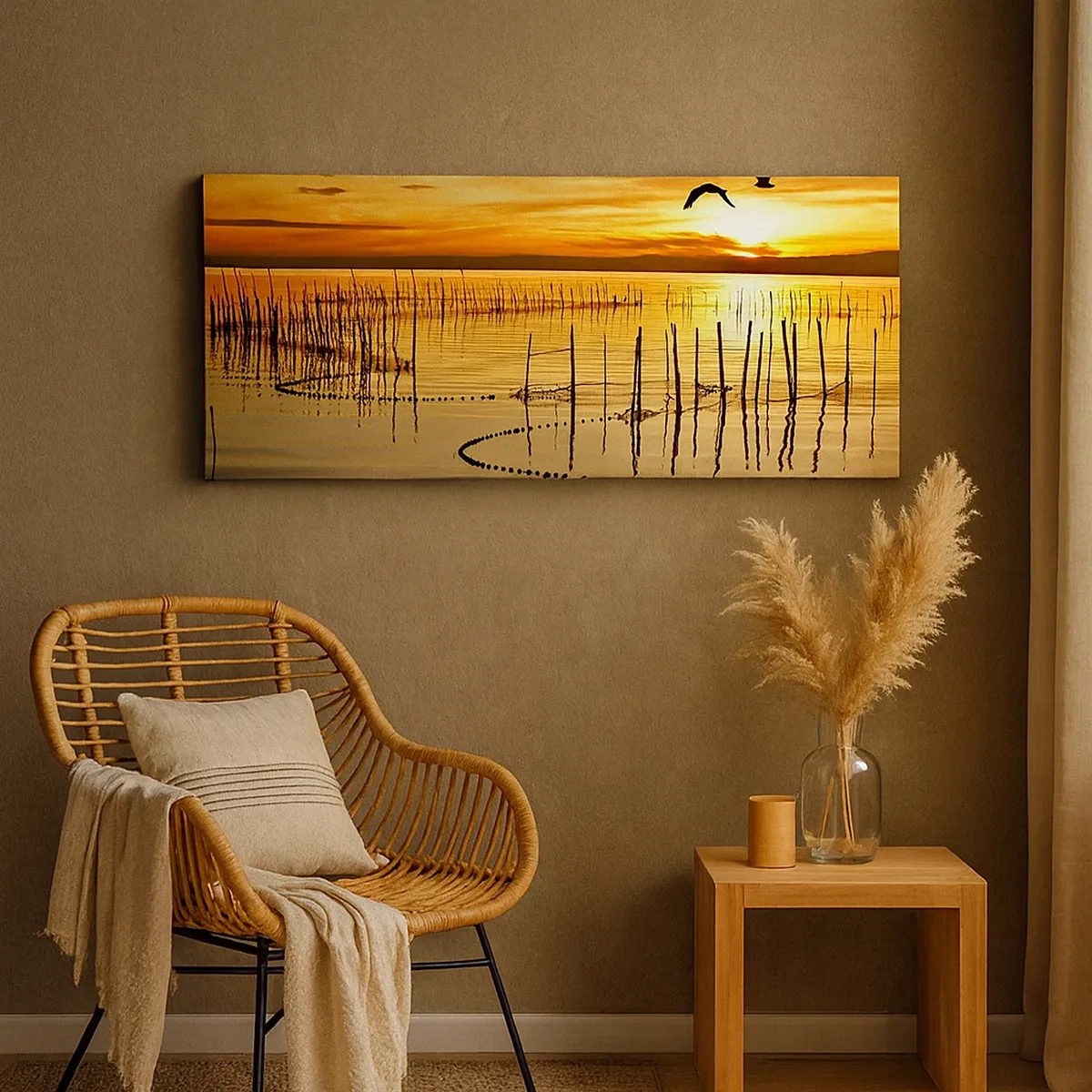 Canvastavla - Bild på duk - Fiskevatten - 30x30 cm