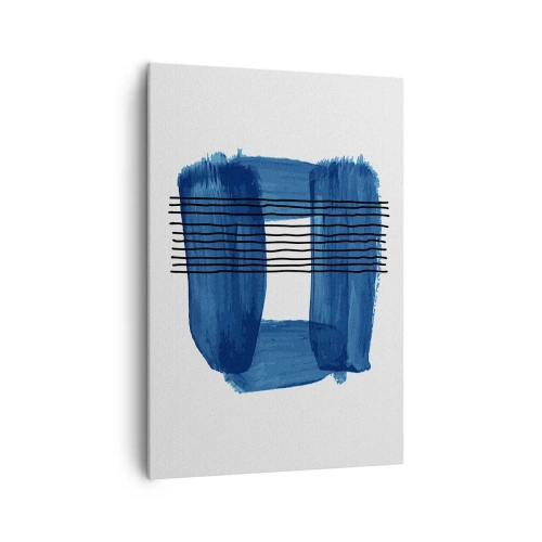 Canvastavla - Bild på duk - Svart-blå komposition - 70x100 cm