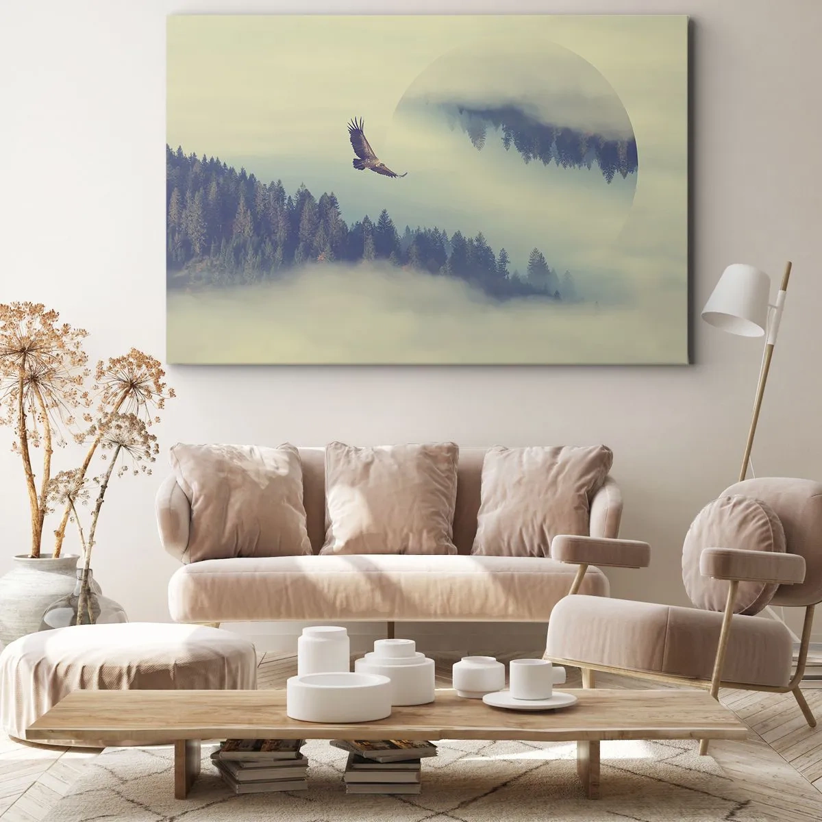 Canvastavla - Bild på duk - Örnens skugga - 120x80 cm