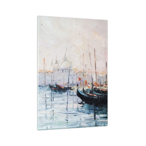 Glastavla - Bild på glas - Bortom vatten, bortom dimma - 70x100 cm