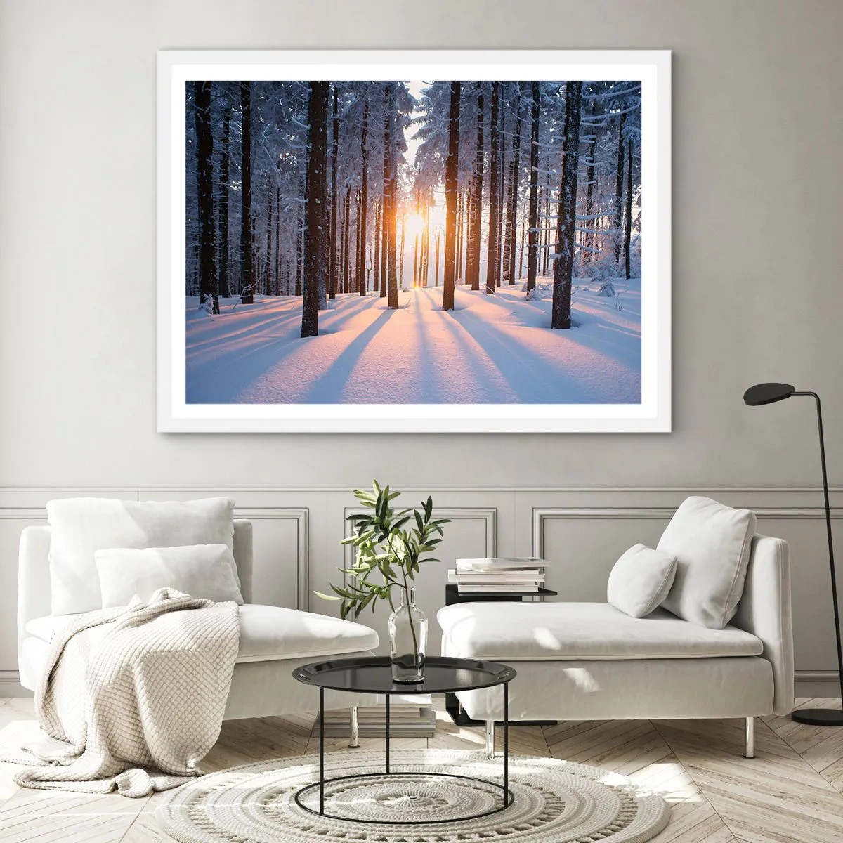 Affisch i vit ram - Tydligt svart på vitt - 100x70 cm