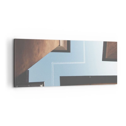 Canvastavla - Bild på duk - Ovanför stadens labyrint - 100x40 cm