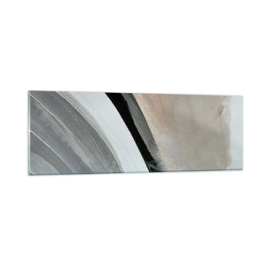 Glastavla - Bild på glas - Komposition: en båge av svart och grått - 90x30 cm