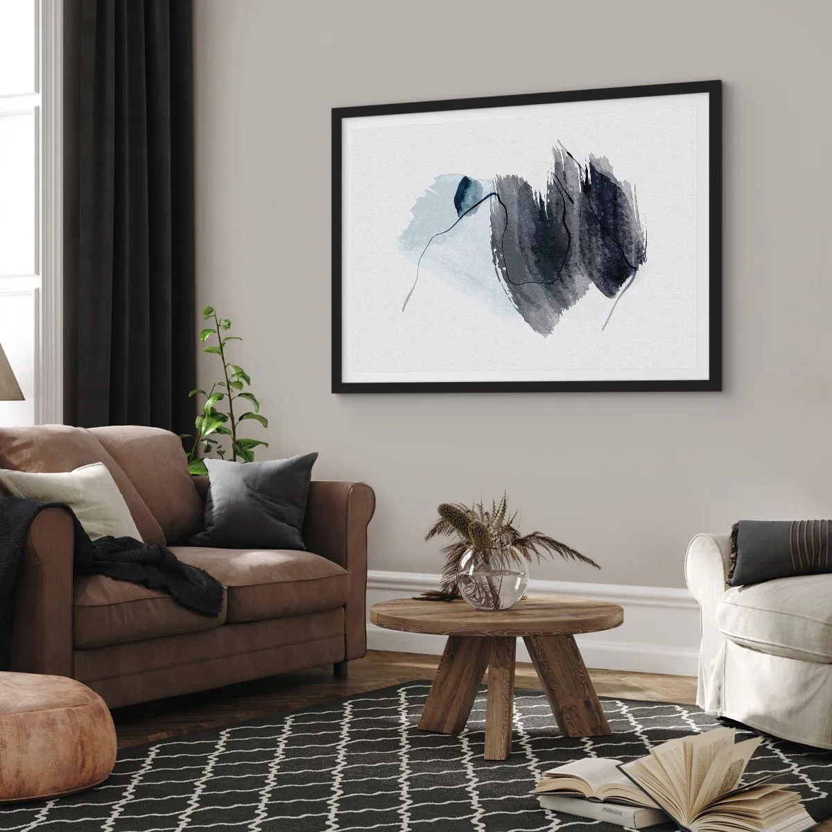 Affisch i svart ram - Intensitet och rörelse - 91x61 cm