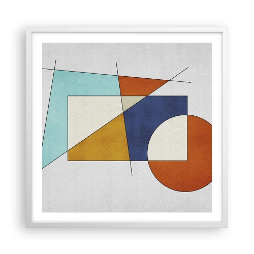 Affisch i vit ram - Abstraktion: modernistiskt nöje - 60x60 cm