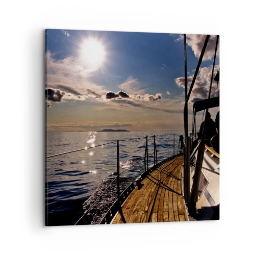 Canvastavla - Bild på duk - Under seglen mot solen - 50x50 cm