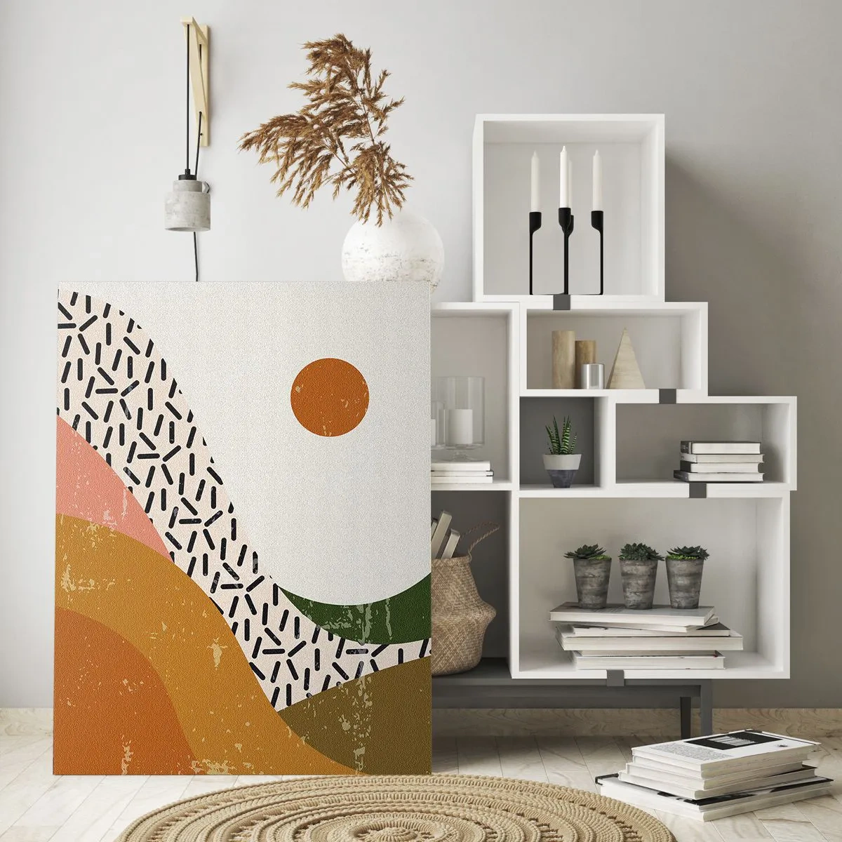 Glastavla - Bild på glas - Solig abstraktion - 70x100 cm