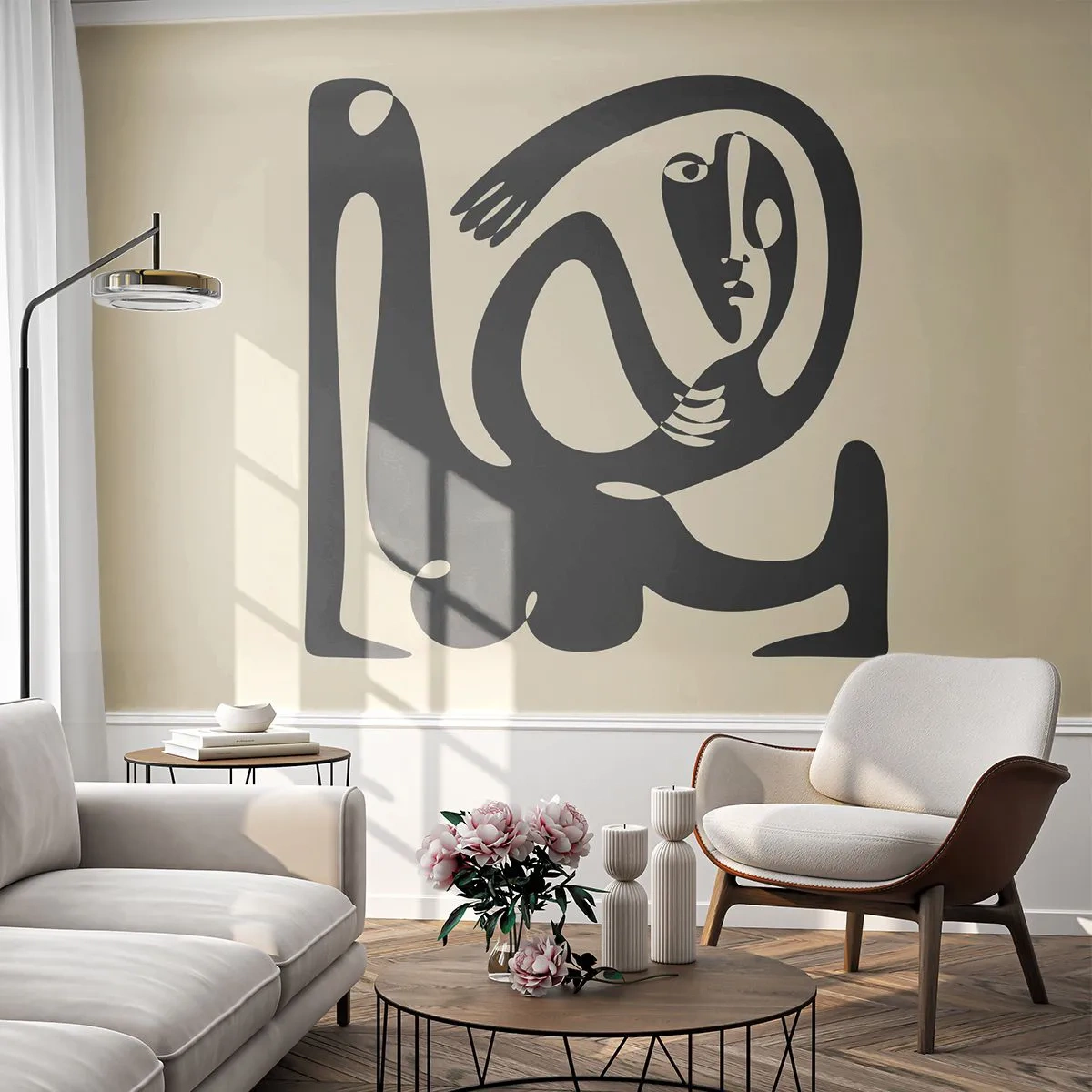 Självhäftande Fototapet Deluxe Sticker - Nästan Picasso - Abstraktion, Bit, Grafik - 250x175 cm