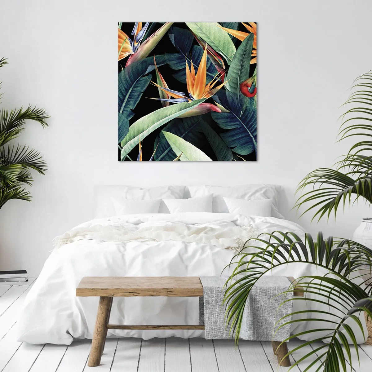 Canvastavla - Bild på duk - Tropikens brinnande blommor - 30x30 cm