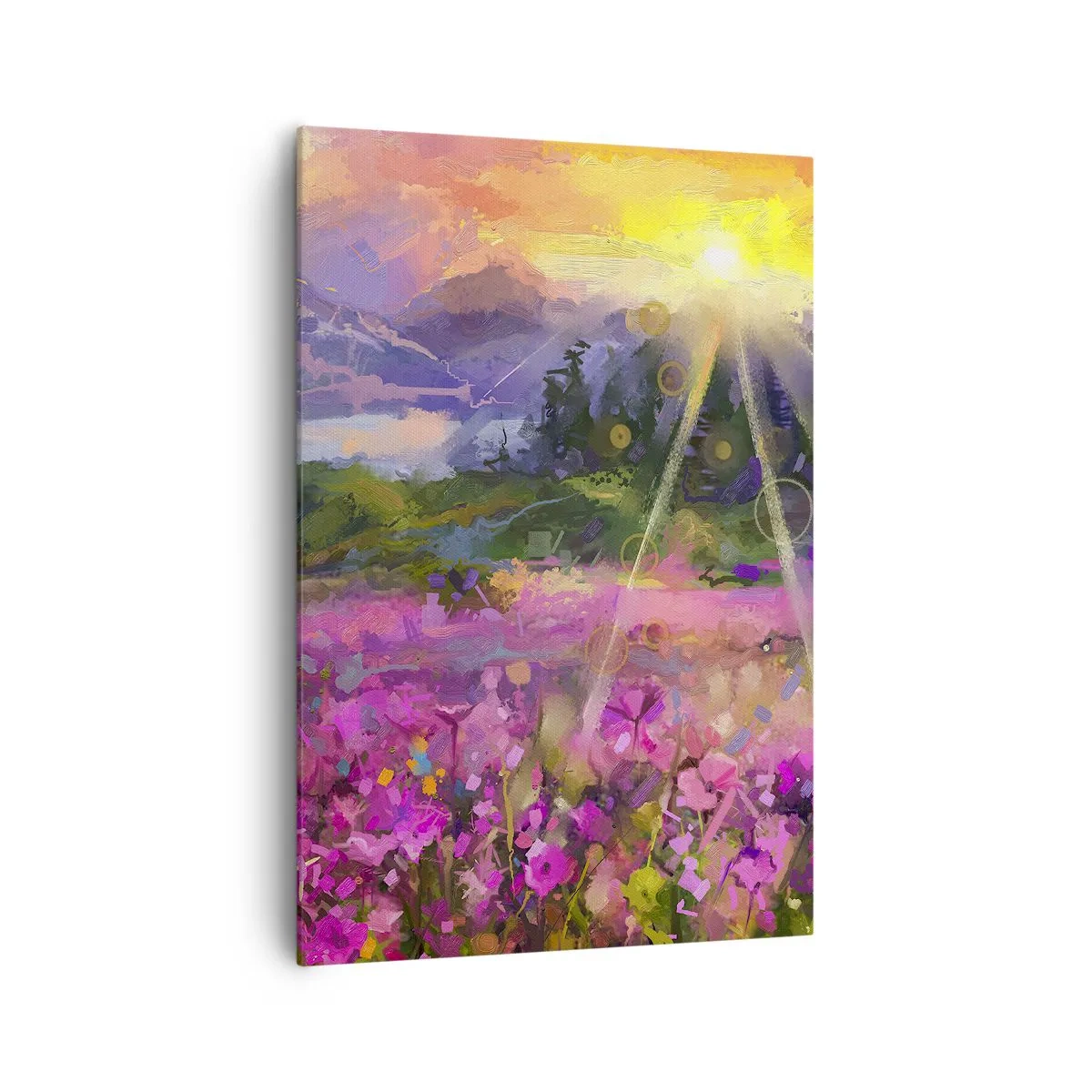 Canvastavla - Bild på duk - I dalen under solens beskydd - 70x100 cm