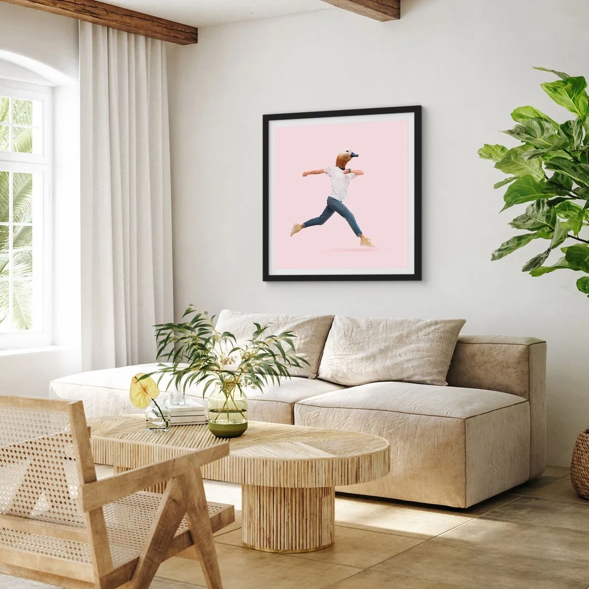 Affisch i svart ram - En nypa absurd - 60x60 cm