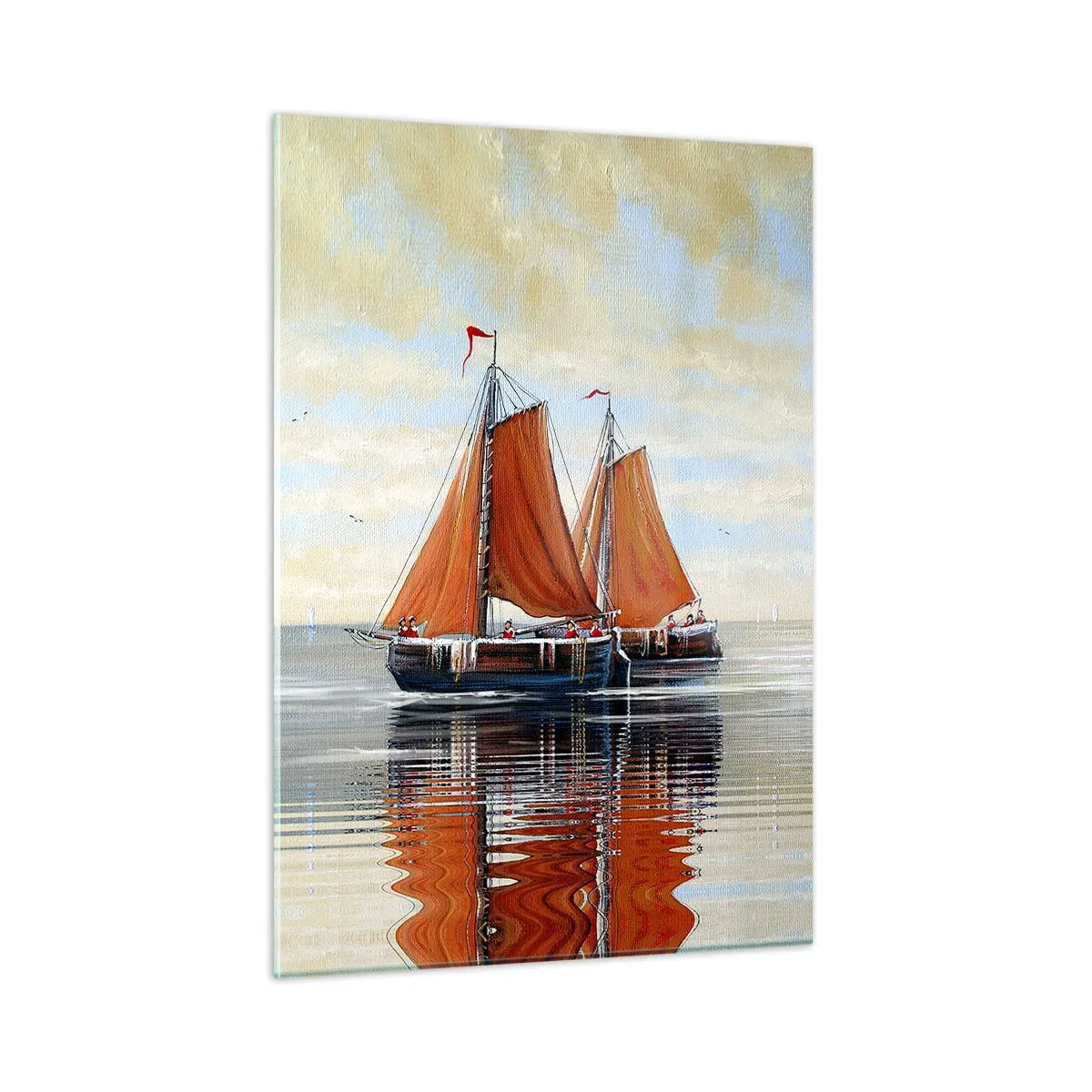 Glastavla - Bild på glas - Hej, segla seglaren… - 50x70 cm