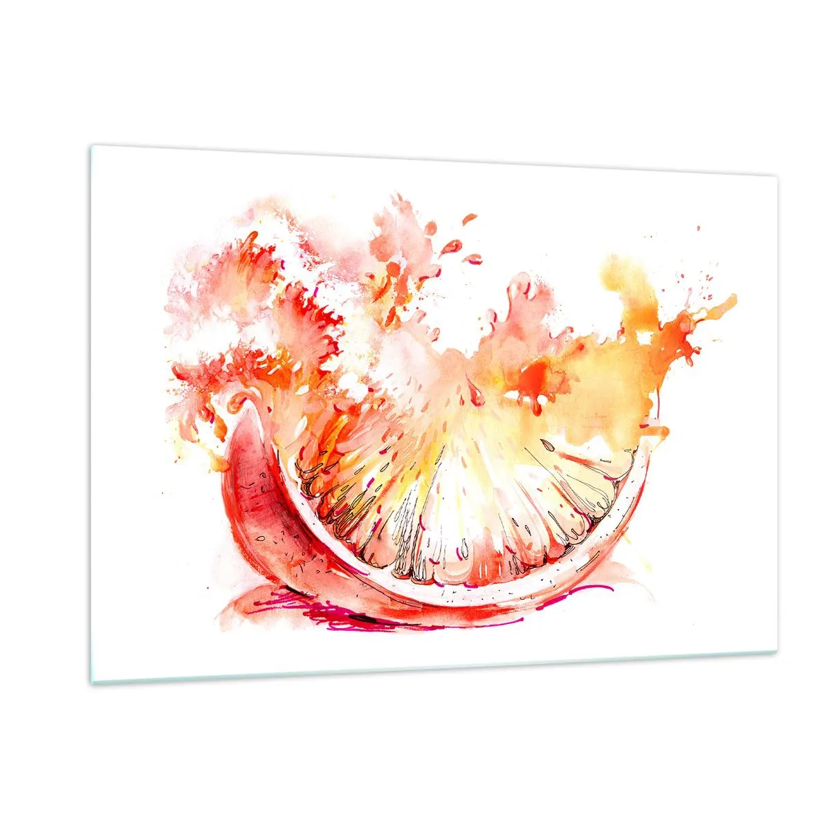 Glastavla - Bild på glas - Saftig uppfriskning - 120x80 cm