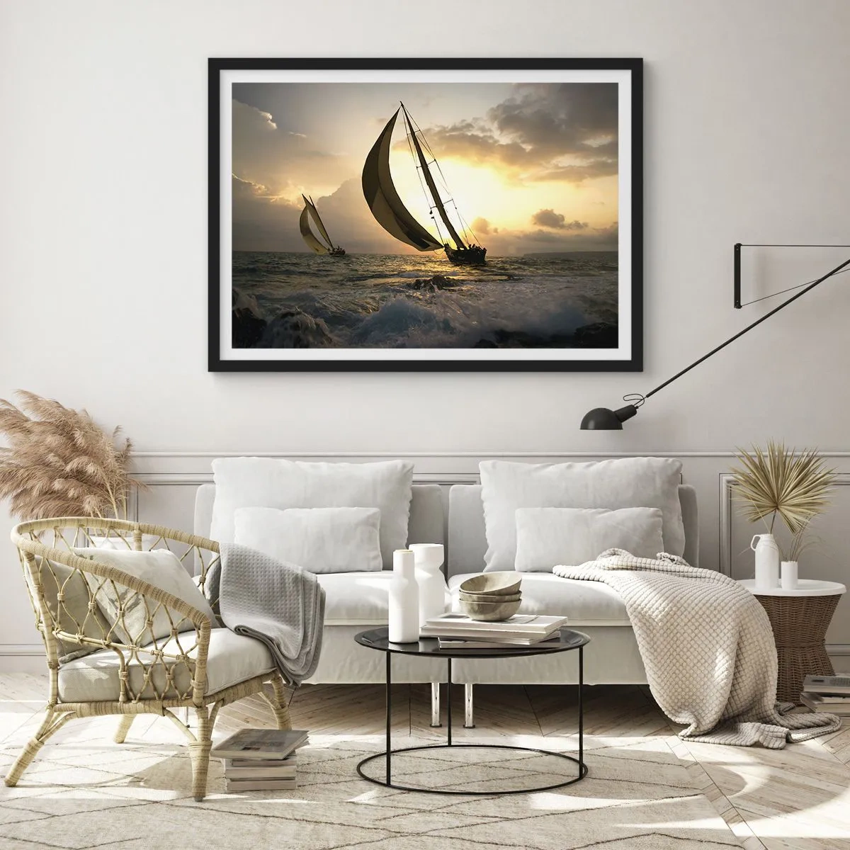 Affisch i svart ram - Med och mot vinden - 91x61 cm