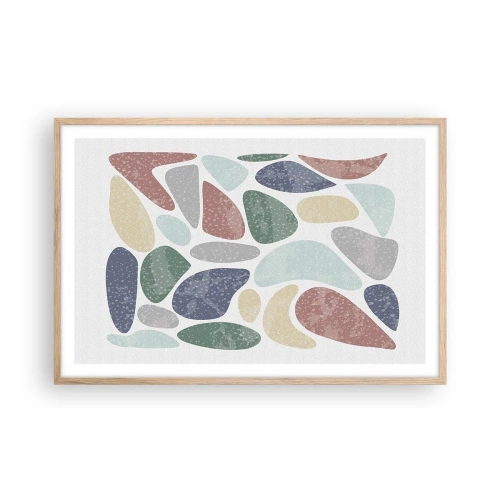 Affisch i ram av ljusek - Mosaik av pulveriserade färger - 91x61 cm