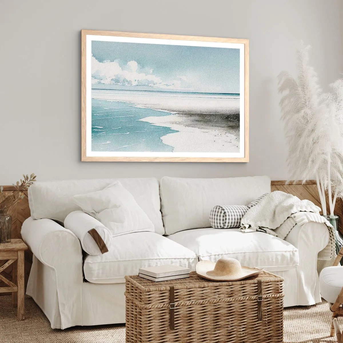 Affisch i ram av ljusek - Milt tidvatten - 40x30 cm