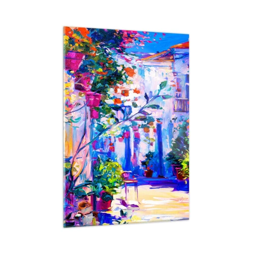 Glastavla - Bild på glas - Impression - italiensk gränd - 50x70 cm