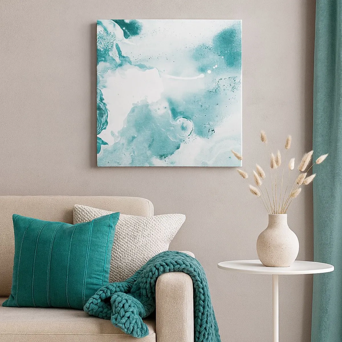 Canvastavla - Bild på duk - Blåa laguner - 30x30 cm