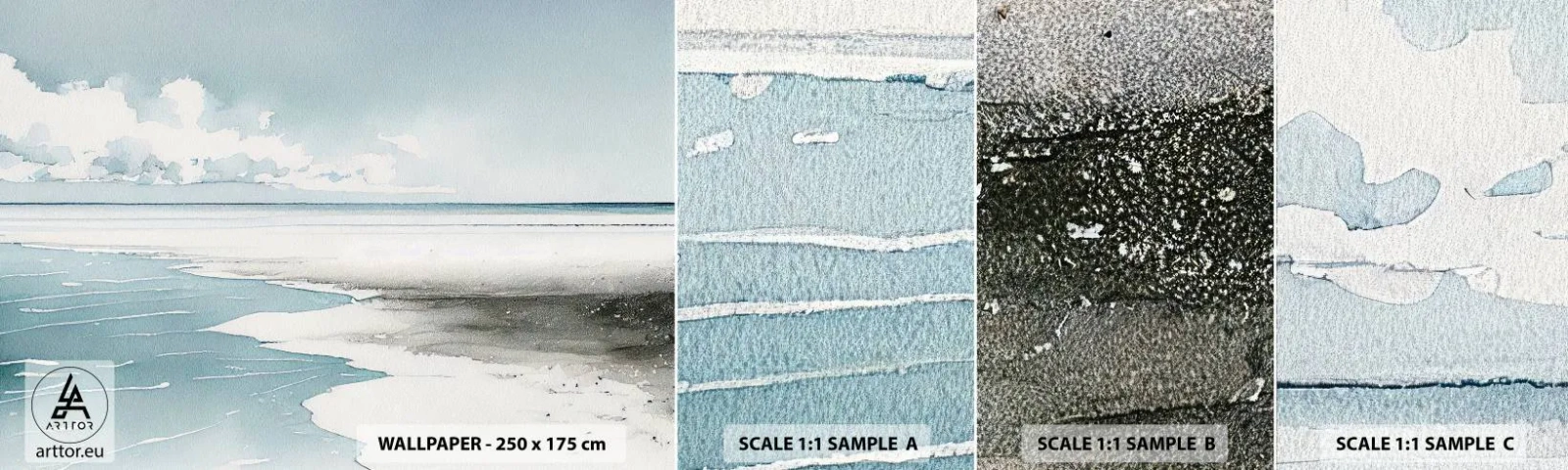 Fototapet Prov Standard Eco - Milt tidvatten - Kust, Strand, Lugn - 100x30 cm