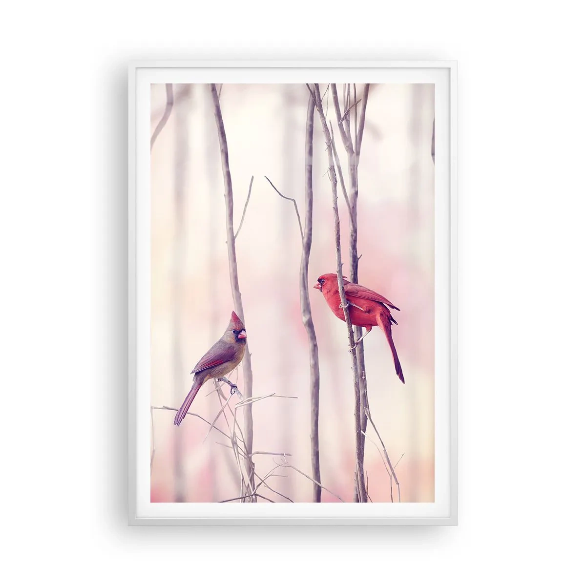 Affisch i vit ram - Rosa skogens saga - 70x100 cm