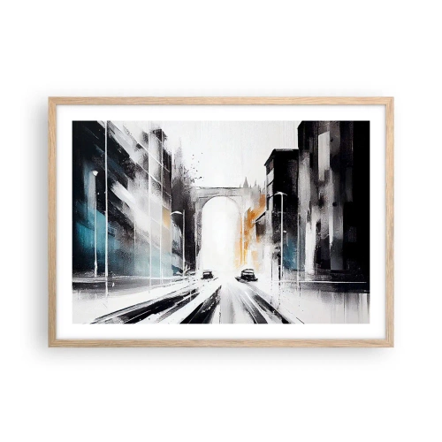 Affisch i ram av ljusek - Stadsstudie: arkitektur och rörelse - 70x50 cm