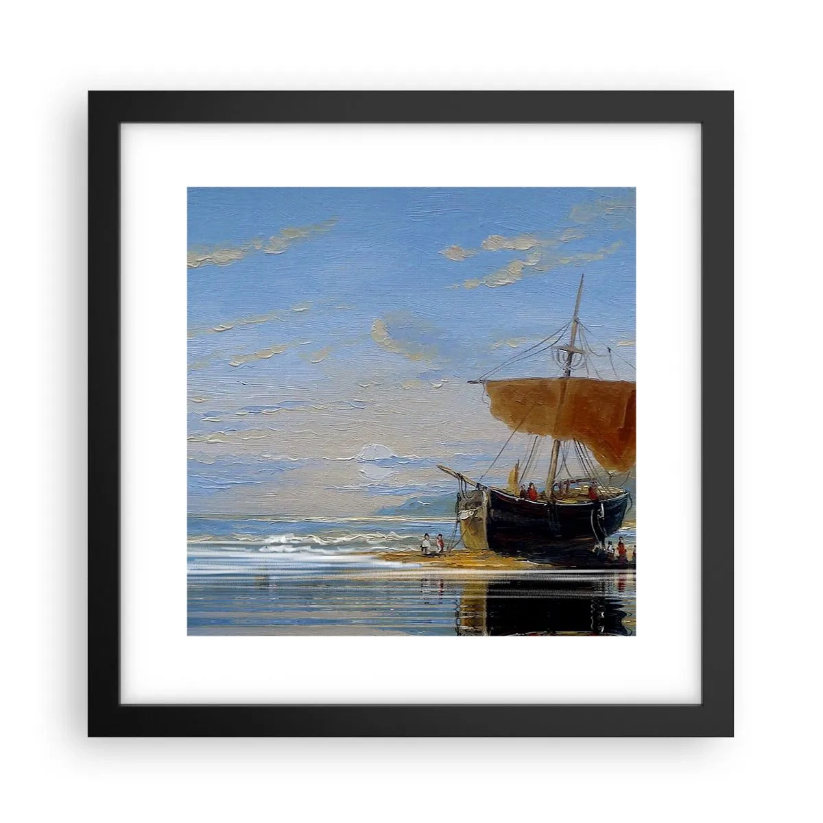 Affisch i svart ram - Vatten, jord, luft - 30x30 cm