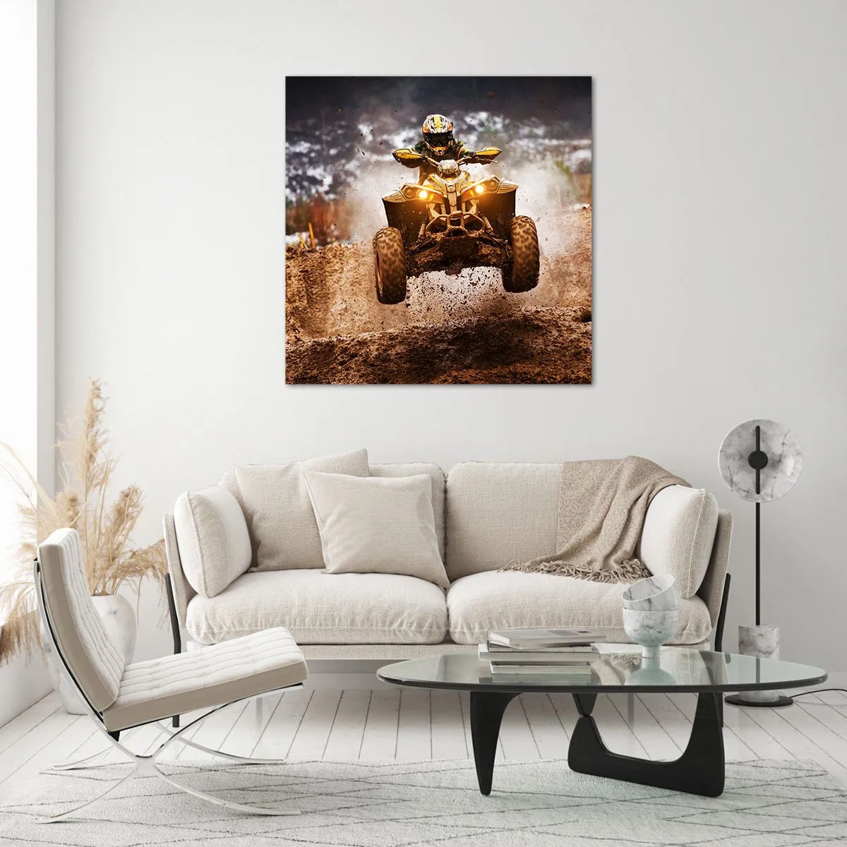 Glastavla - Bild på glas - No risk no fun - 70x70 cm