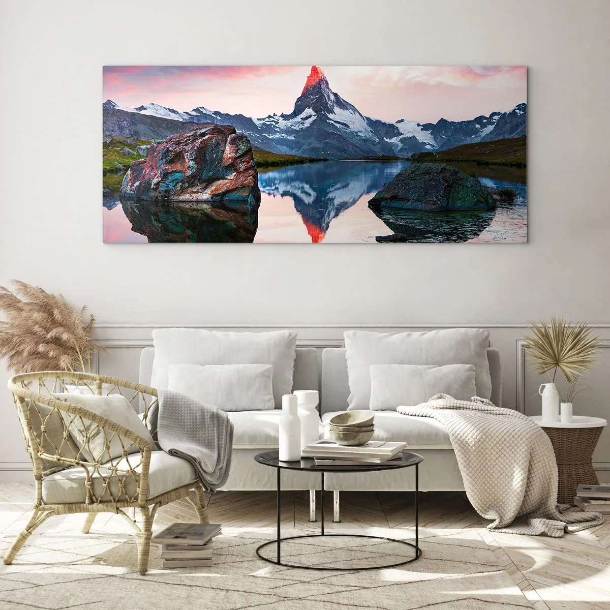 Glastavla - Bild på glas - Bergens hjärta är hett - 100x40 cm