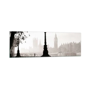 Glastavla - Bild på glas - Morgon i London - 160x50 cm