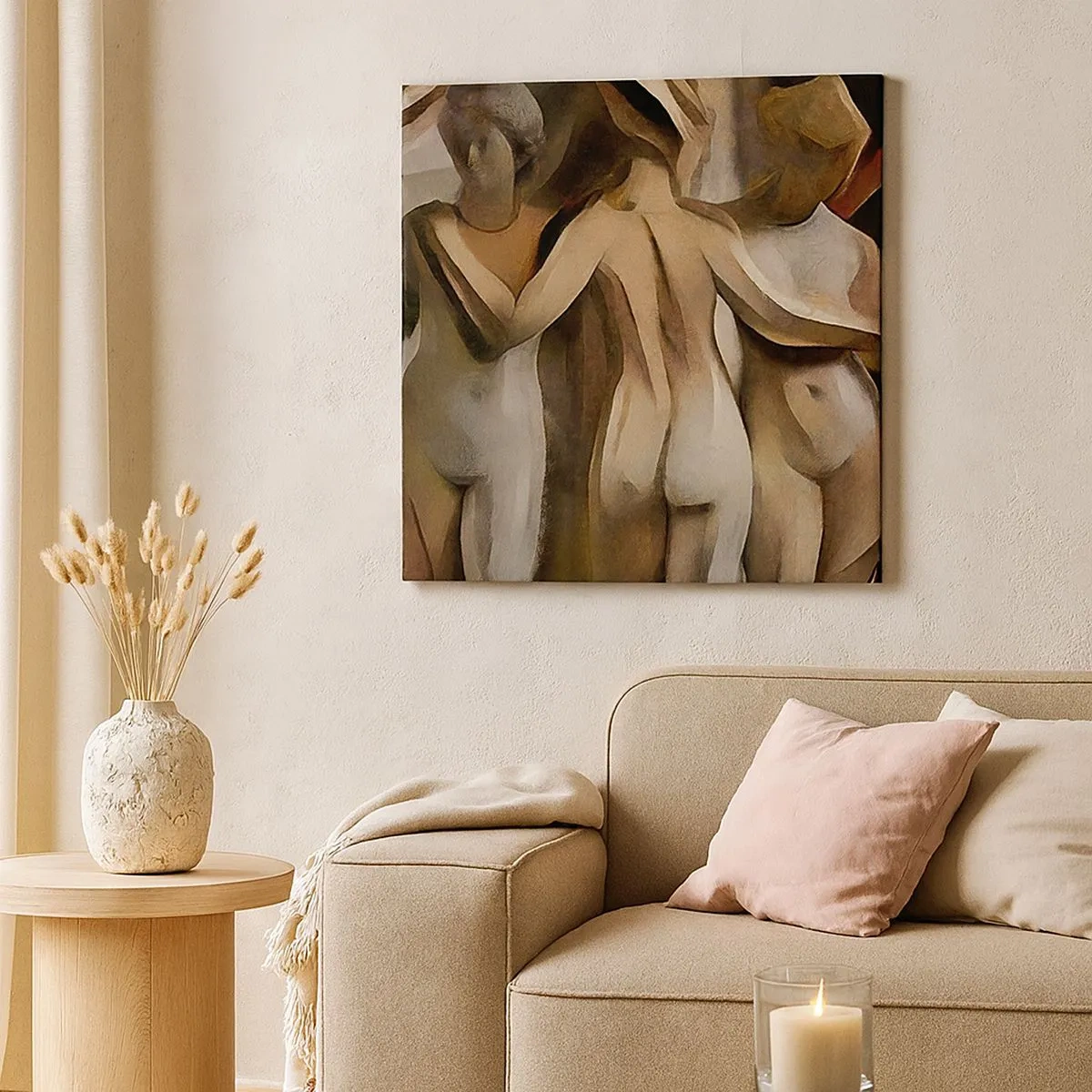 Canvastavla - Bild på duk - De tre gracerna 2.0 - 30x30 cm