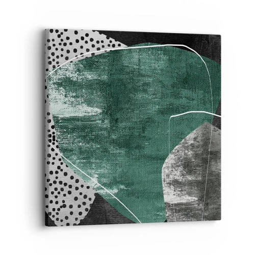 Canvastavla - Bild på duk - Färgstark abstraktion med en guldflinga - 30x30 cm