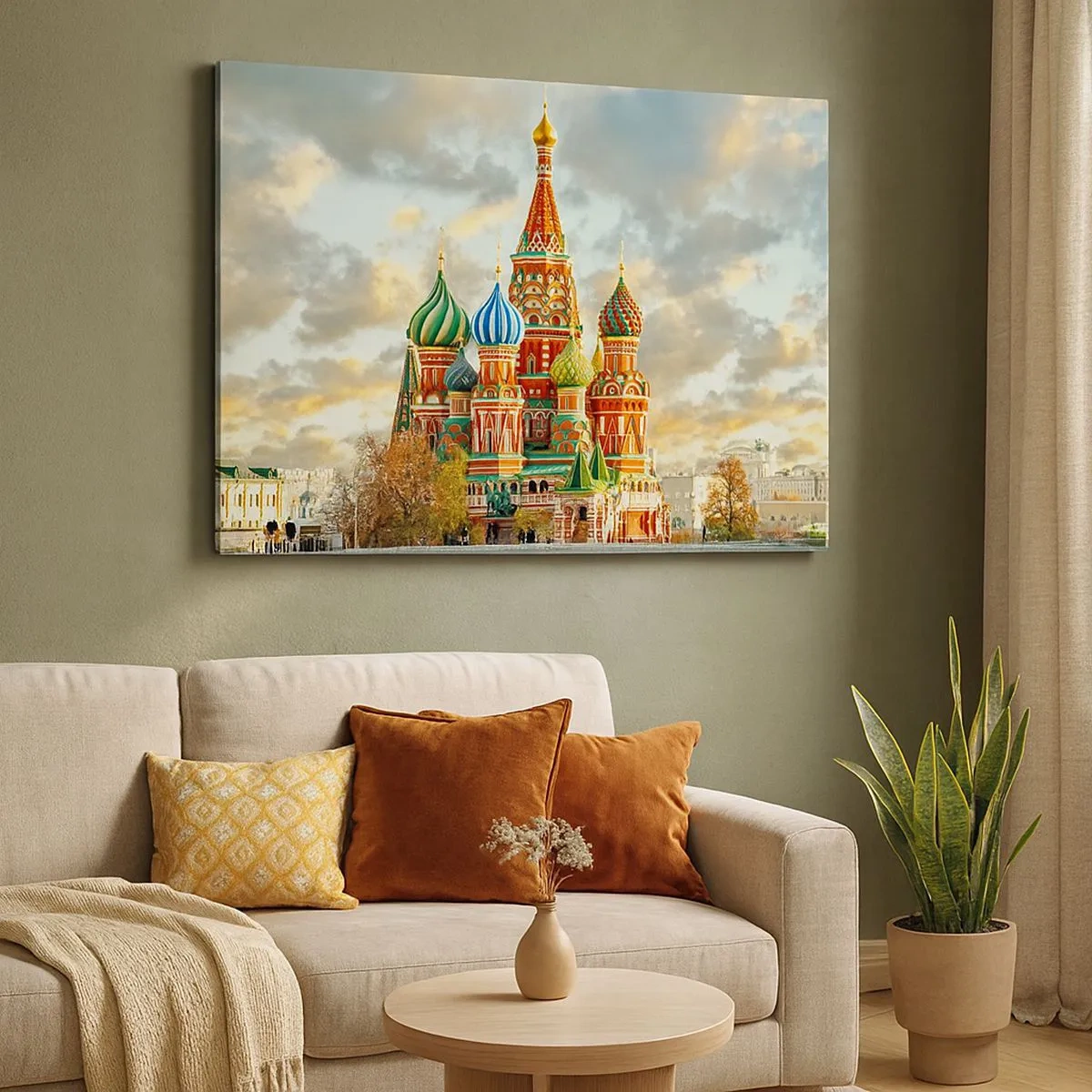 Canvastavla - Bild på duk - En färgglad katedral med karakteristiska kupoler - 70x50cm - Även Disney skulle inte komma på det - Modern väggdekoration för vardagsrum och sovrum ARTTOR