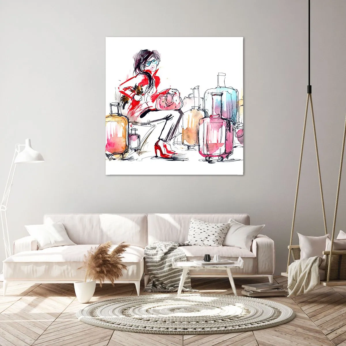 Canvastavla - Bild på duk - Låt oss sätta oss inför resan - 60x60 cm